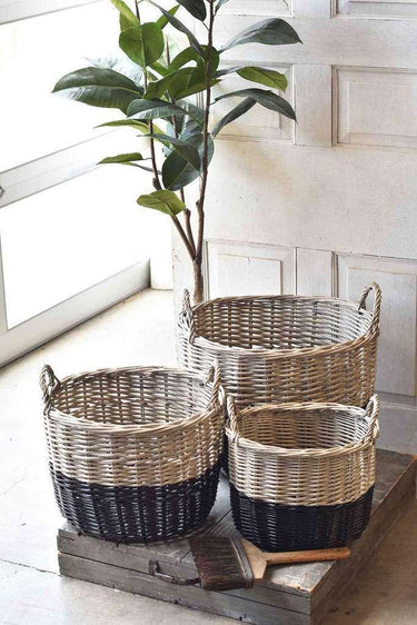 3/Set, Banded Baskets - The Fox Decor